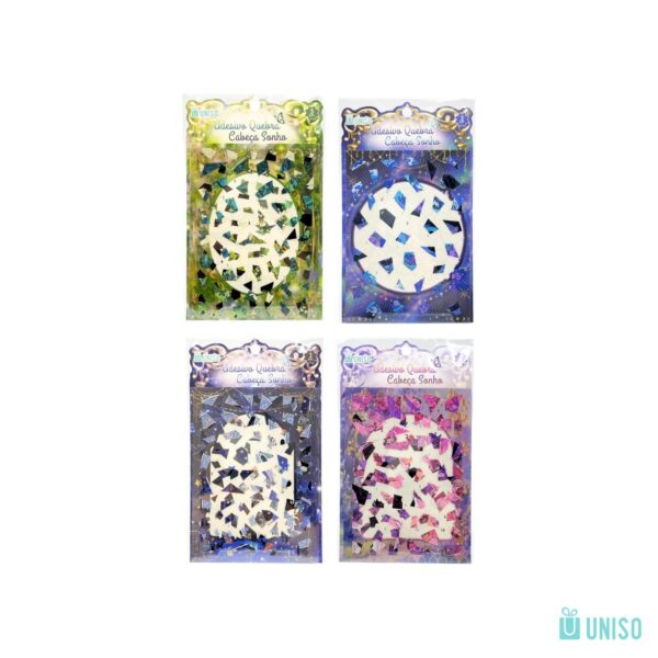 Adesivo Quebra-Cabeça Sonho Vitral 3 Peças 10,5x14,5cm - UNISO - UND