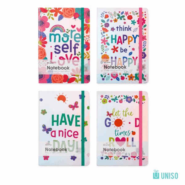 Caderno A6 Pautado Happy Day c/ Elástico 10,5x14,5cm 96 fls – UNISO – UND