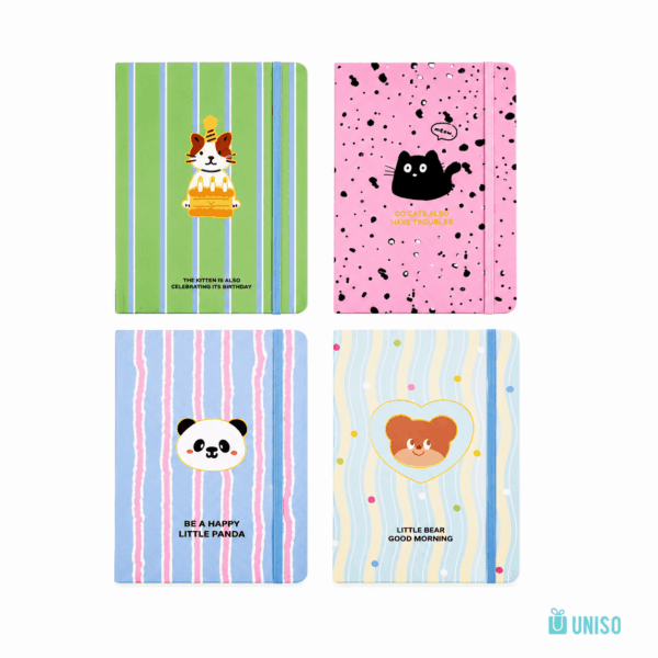 Caderno A6 Capa Dura Pautado Animal 14,5x10,5cm 96 fls – UNISO – UND
