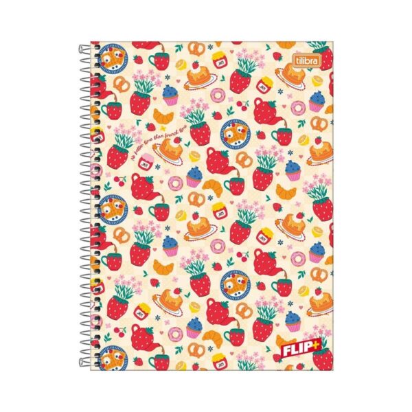 Caderno Espiral Capa Dura Universitário 1 M Flip+ Feminino 20x27,5cm 96 Fls - TILIBRA - UND