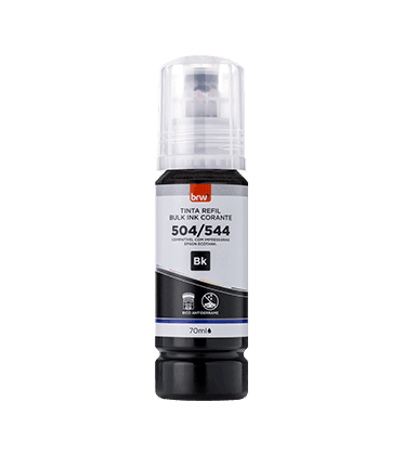 Refil de Tinta Impressora Corante 544 PRETO p/ Epson 70 ml - BRW - CX 1 UND