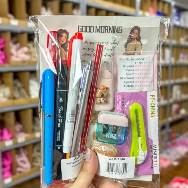 Kit Papelaria 15 Itens Sortidos - COLORIDO - PACOTE