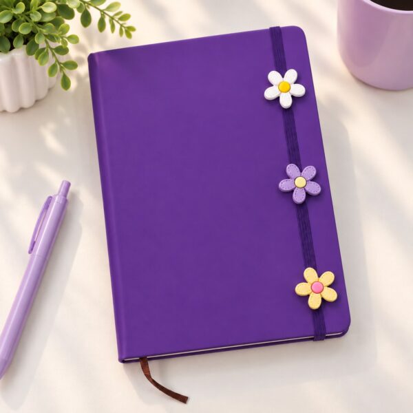 Caderno Capa Dura SKETCHBOOK  s/ Pauta Lilás Flor 14,5x15,5cm - IMPORTADO - UND