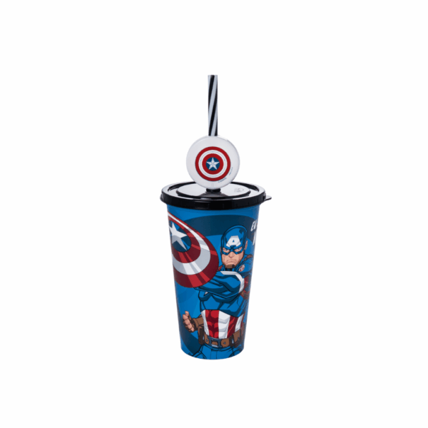 Copo Refri c/ Pin Capitão América 500 ml - PLASÚTIL - UND