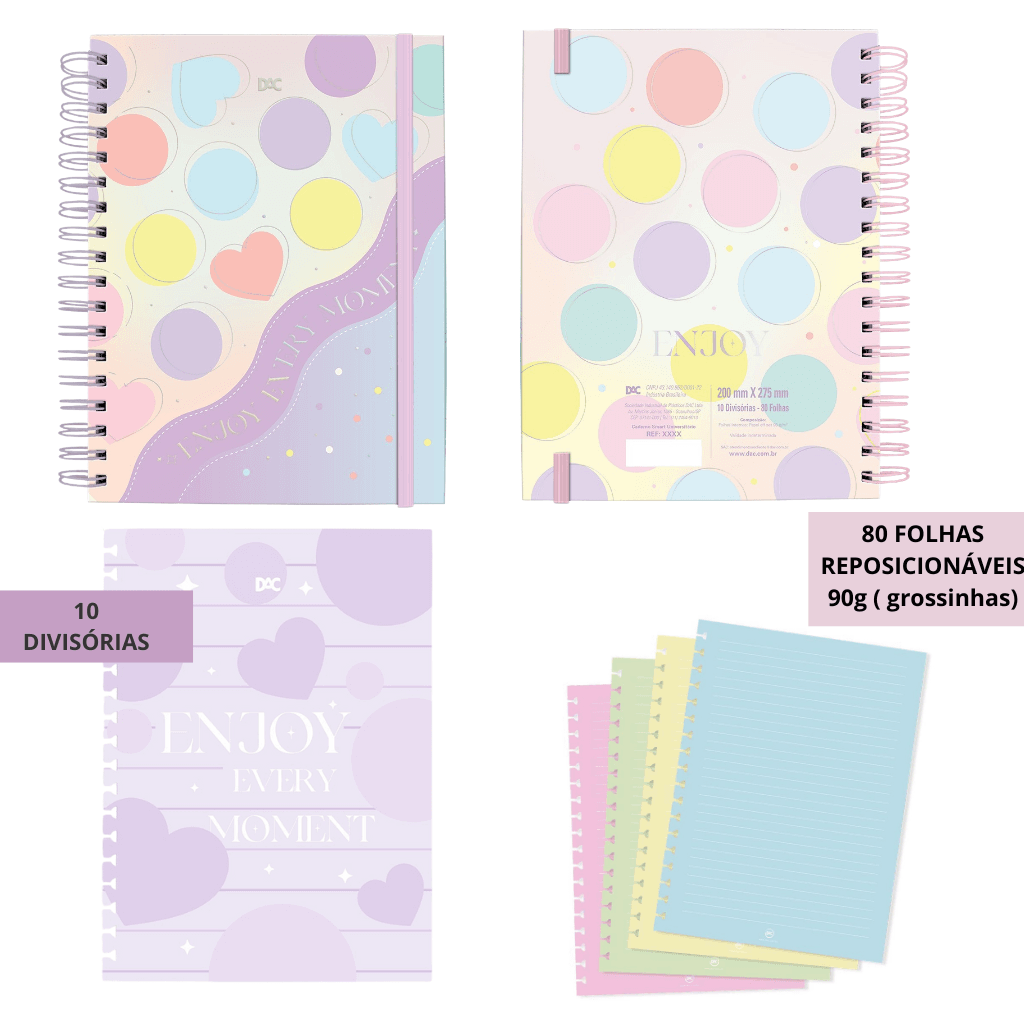Caderno Smart Universitário 10 Divisórias Enjoy 80 fls - DAC