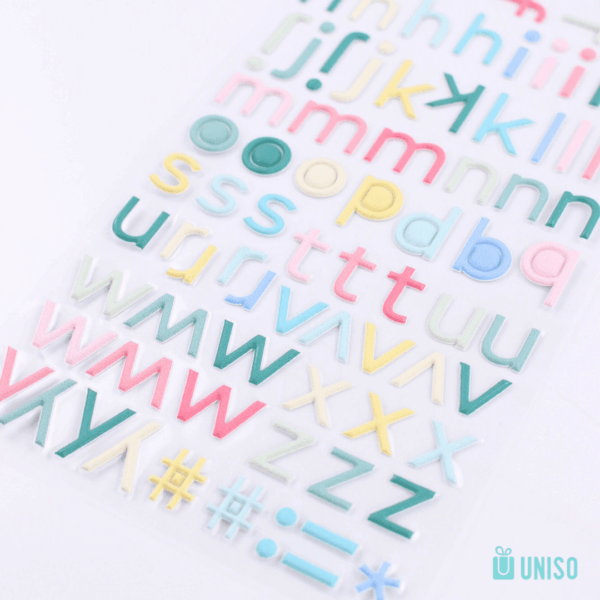 Cartela de Adesivos Lettering  – UNISO – UND