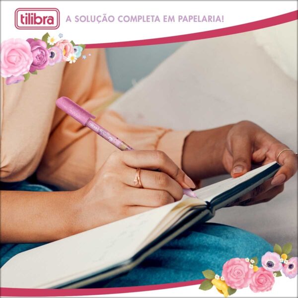 Caneta Preta Esferográfica 0.7mm Jolie - TILIBRA - CX 12 UND