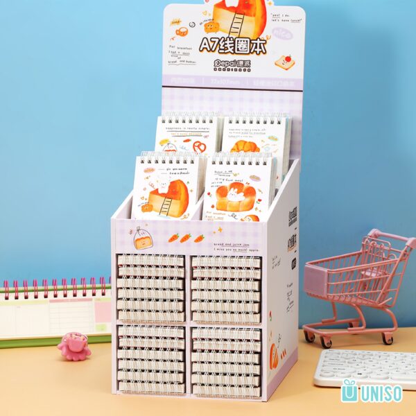 Bloco de Notas Aramado A7 Pão 7,7x10,7cm 80 fls - UNISO - UND