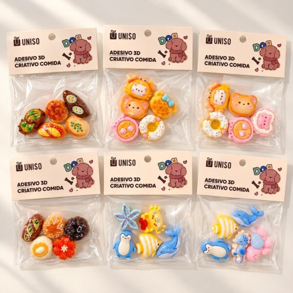 Adesivo 3D Criativo Fofuras 2x2cm - UNISO - UND