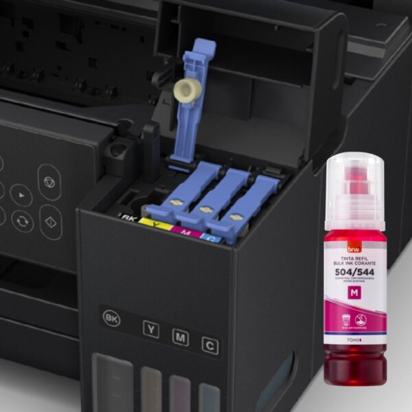 Refil de Tinta Impressora Corante 544 MAGENTA p/ Epson 70 ml - BRW - CX 1 UND