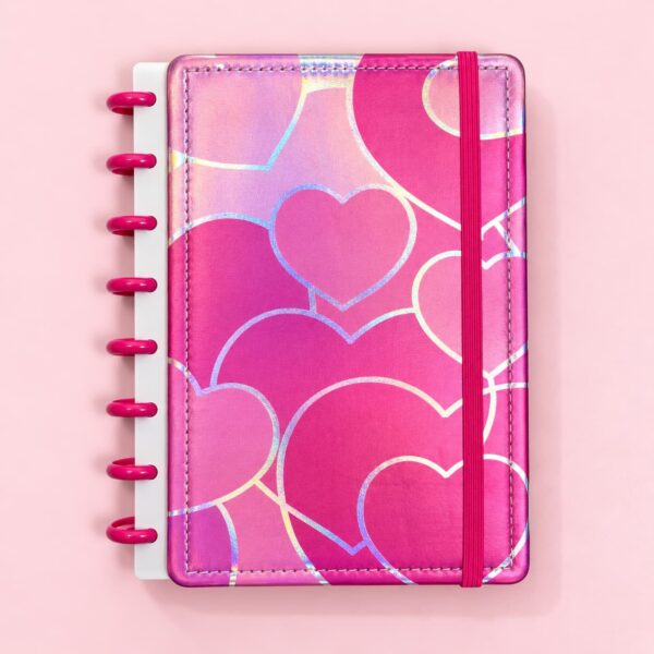 Caderno de Disco CORAÇÃO A5 8 Discos 14,5x20cm 80 Fls - IMPORTADO - UND