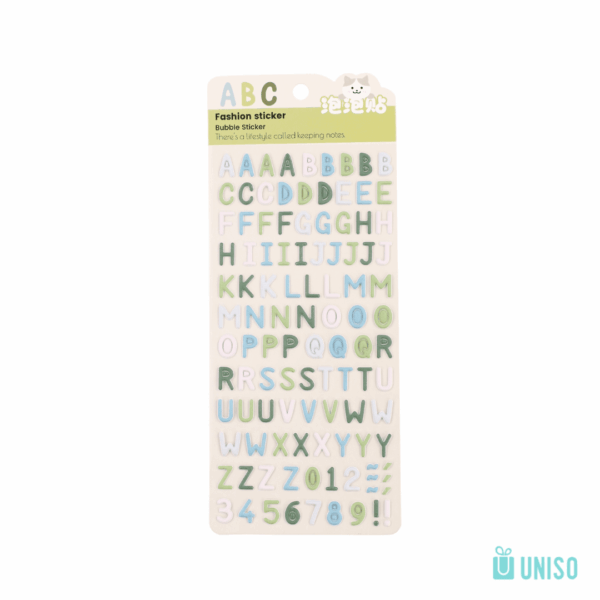 Cartela de Adesivos Lettering  – UNISO – UND