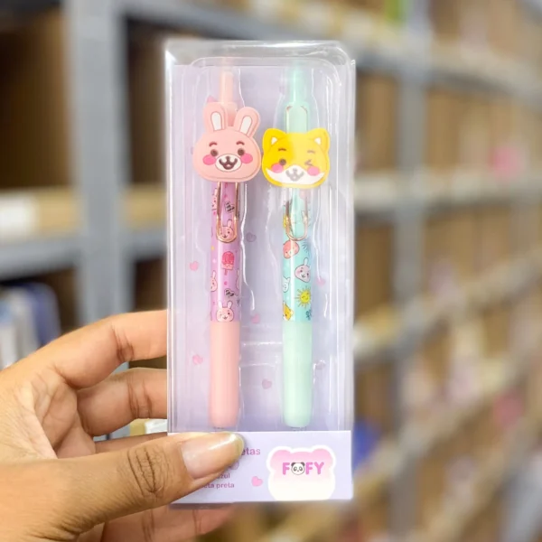 Jogo de Canetas Cute - FOFY - BLISTER 2 UND