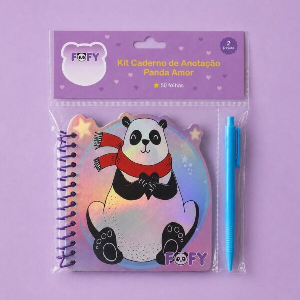 Kit Caderno de Anotação Panda Amor - FOFY - UND