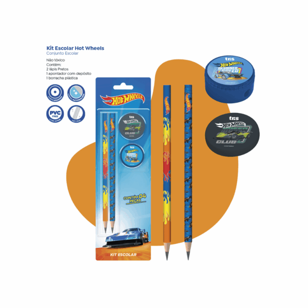 Kit Escolar 4 Peças Hot Wheels - TRIS - BLISTER