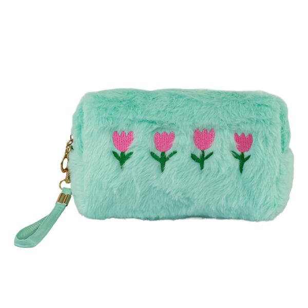 Estojo Necessaire Pelúcia VERDE 20x13x10cm - FLORIE - UND