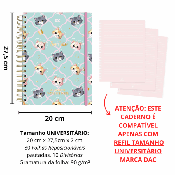 Caderno Smart Universitário 10 Divisórias So Cute Cat 80 fls - DAC