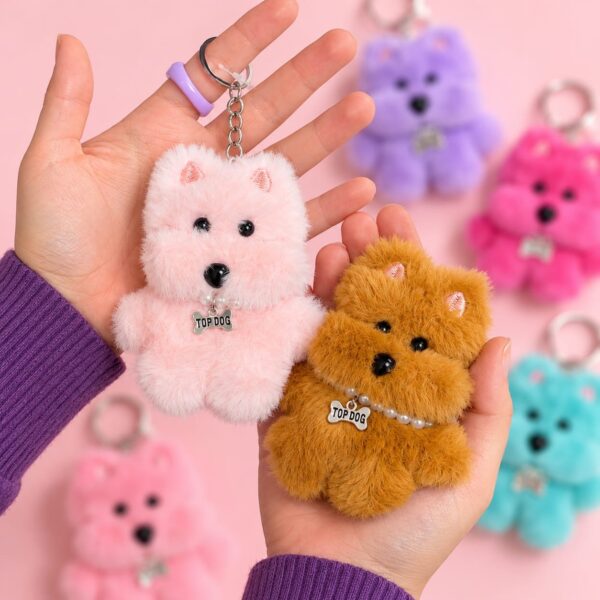 Chaveiro Tendência Charm Pelúcia Cachorrinhos Color - IMPORTADO - UND