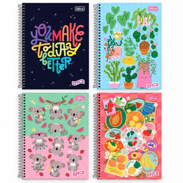 Caderno Universitário Espiral 1M 80 fls SPICE FEMININO - TILIBRA - UND