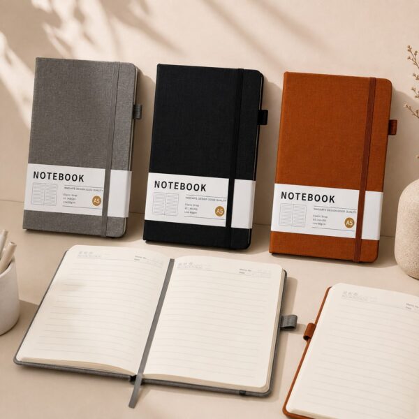 Caderno A5 Premium Capa Linho c/ Elástico 14x20,5cm - IMPORTADO - UND