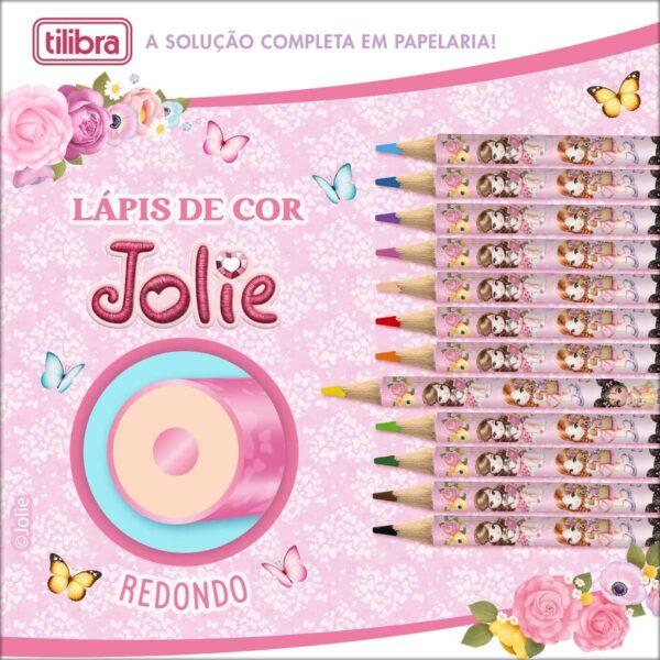 Lápis de Cor 12 Cores Redondo Madeira Jolie - TILIBRA - BLISTER