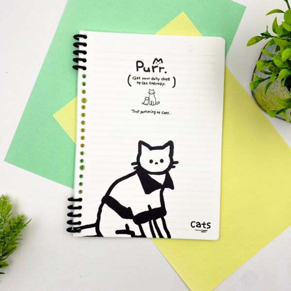 Caderno B5 Espiral Reposicionável Gatinho Purr 52 fls 17,8x25,2cm - IMPORTADO - UND