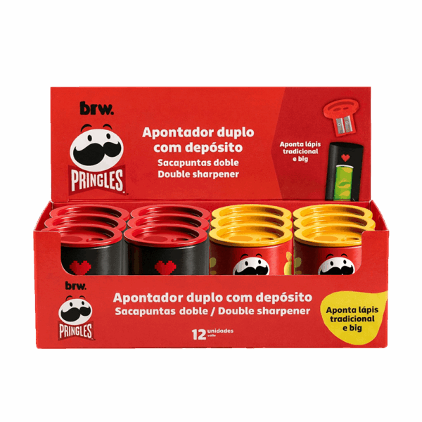 Apontador Duplo Lata c/ Depósito PRINGLES - BRW - UND