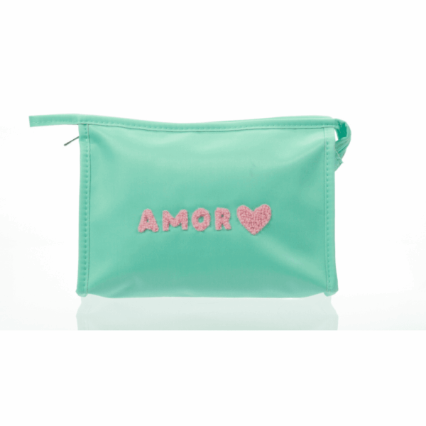 Necessaire Dia a Dia Turquesa AMOR 23x16x7cm - FLORIE - UND