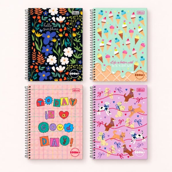 Caderno Espiral Capa Dura Universitário 1 M Zoom+ Feminino 20x27,5cm 96 Fls - TILIBRA - UND