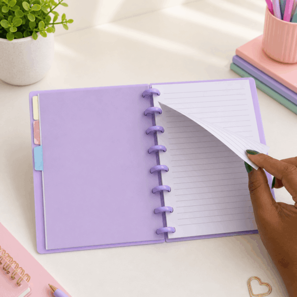 Caderno de Disco Clean LILÁS A5 80 Fls /8 Discos 20x14cm– YINS PAPER – UND