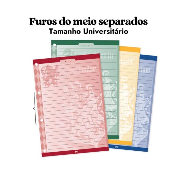 Refil Folhas Fichário Universitário Harry Potter COLORIDO - DAC