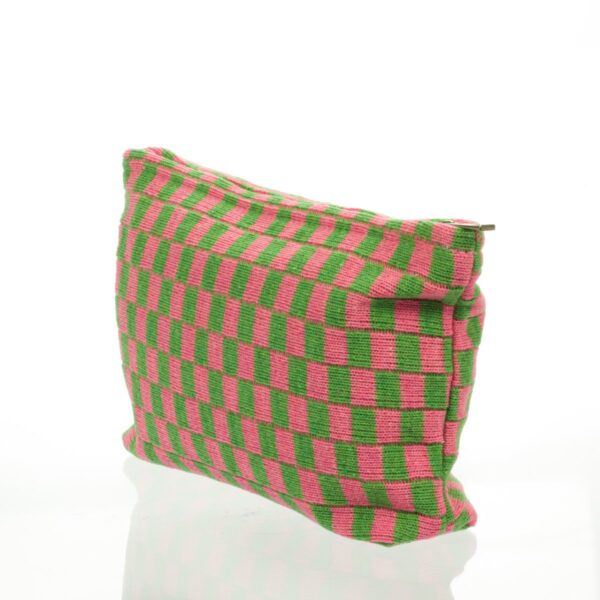Necessaire Tricô VERDE E ROSA G 26x17x5 cm - FLORIE - UND