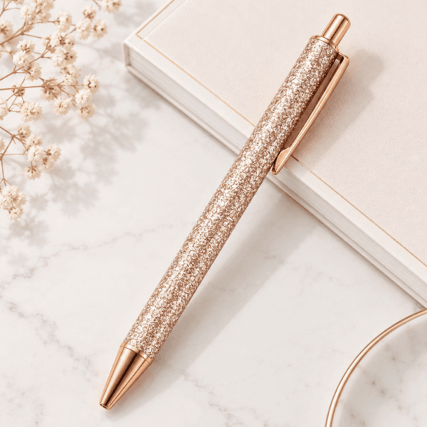 Caneta Premium Metálica Retrátil Glitter  - IMPORTADO - UND