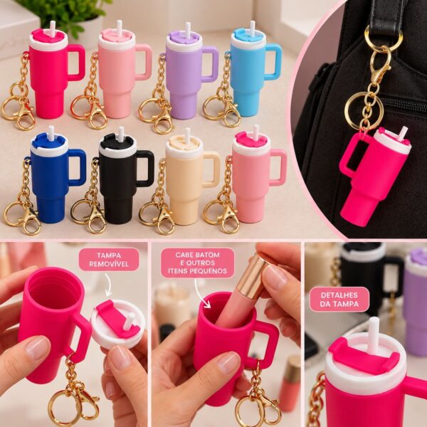 Chaveiro Tendência Charm Copo Porta Batom - IMPORTADO - UND