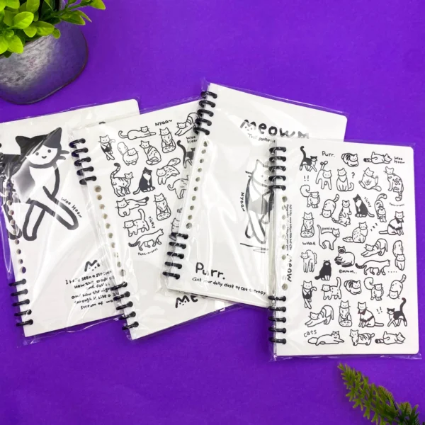 Caderno A5 Espiral  Reposicionável Gatinho Purr 52 fls 14,2x20,5cm - IMPORTADO - UND