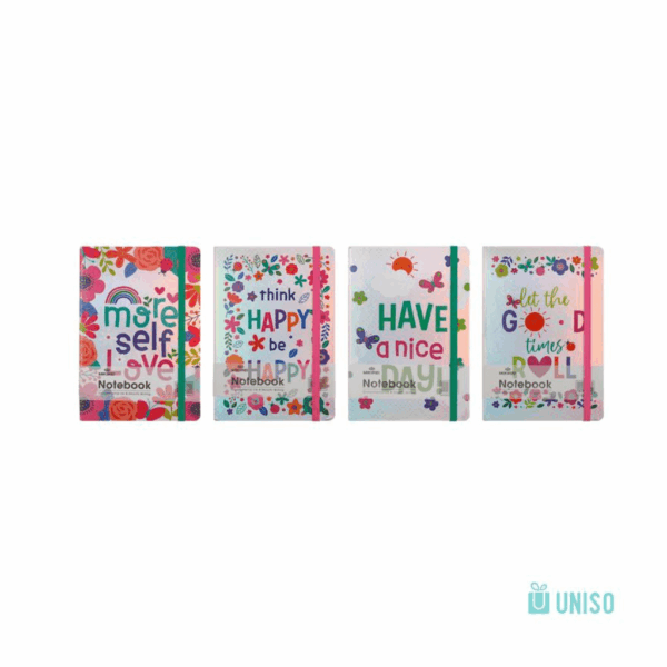Caderno A6 Pautado Happy Day c/ Elástico 10,5x14,5cm 96 fls – UNISO – UND