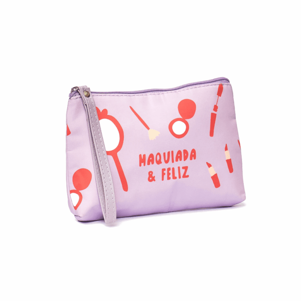 Necessaire Bolsinha de Mão Roxa MAQUIADA & FELIZ 14x20cm - FLORIE - UND