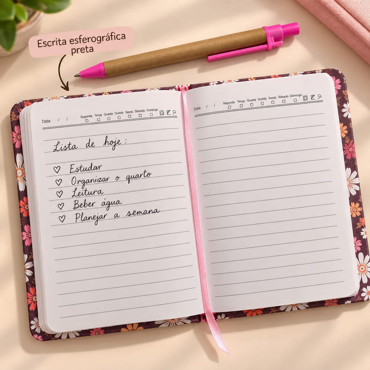 Kit Presente Floral Caderno + Caneta 15,5x17,5cm - IMPORTADO - UND
