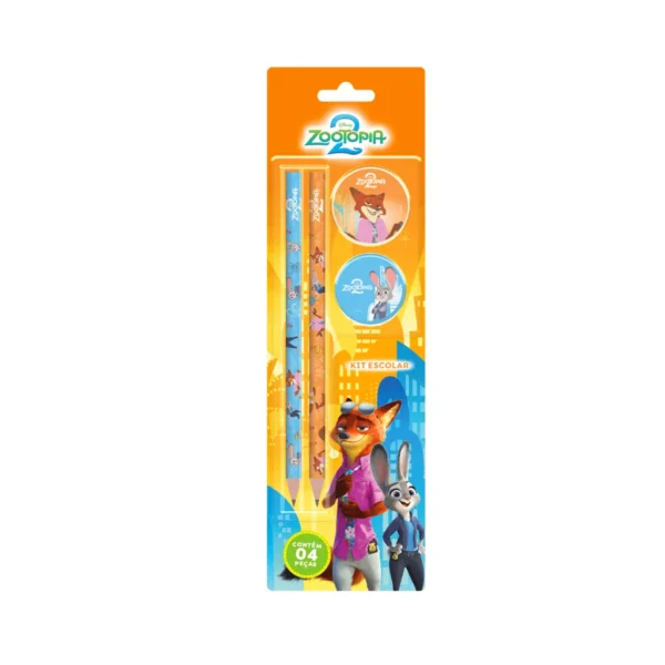Kit Escolar 4 Peças Zootopia - TRIS - BLISTER