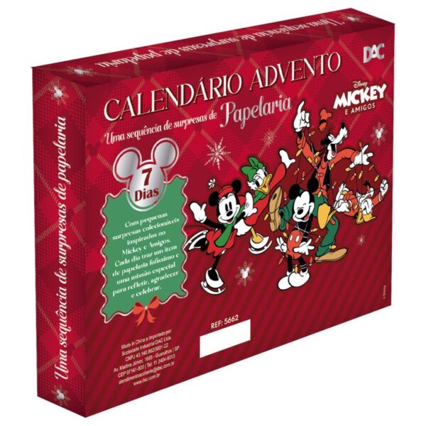 Calendário Advento Papelaria Surpresa Mickey e Amigos Disney - DAC