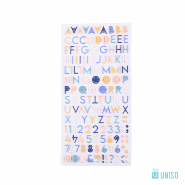 Cartela de Adesivos Lettering  – UNISO – UND