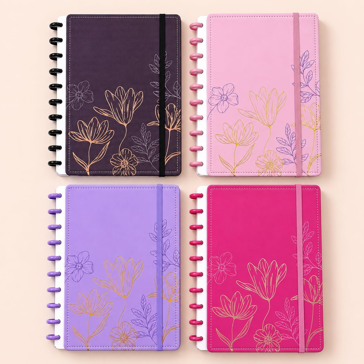 Caderno de Disco FLORES Color B5 80 Fls/10 discos - 25,5x18,5cm - IMPORTADO - UND