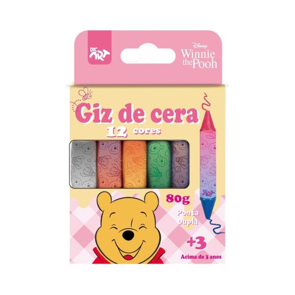 Giz de Cera Ponta Dupla 12 Cores Ursinho Pooh - DAC