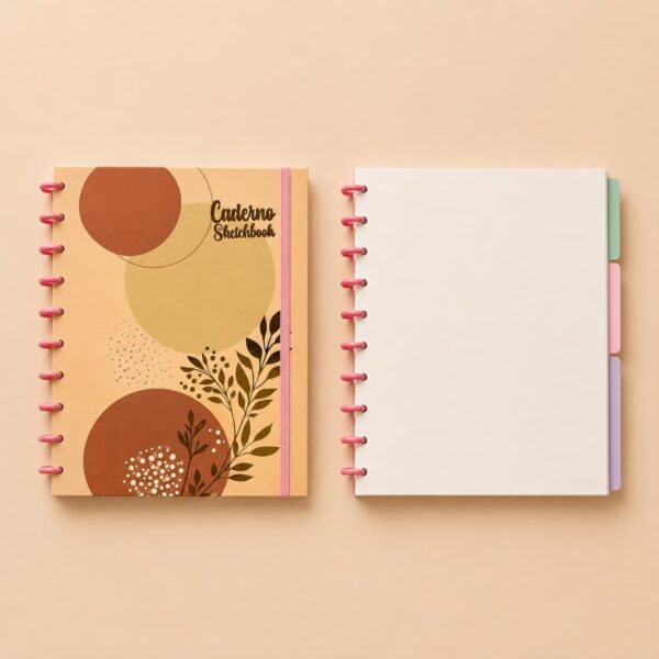 Caderno de Disco SKETCHBOOK  s/ Pauta BOHO 10 Discos 18,5x25,2cm 80 fls - IMPORTADO - UND