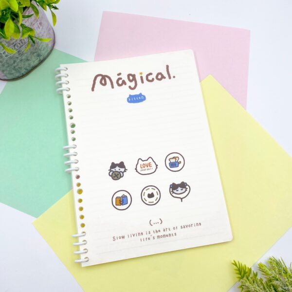 Caderno B5 Espiral Reposicionável Magical Cat 64 Fls 17,8x25,2cm - IMPORTADO - UND
