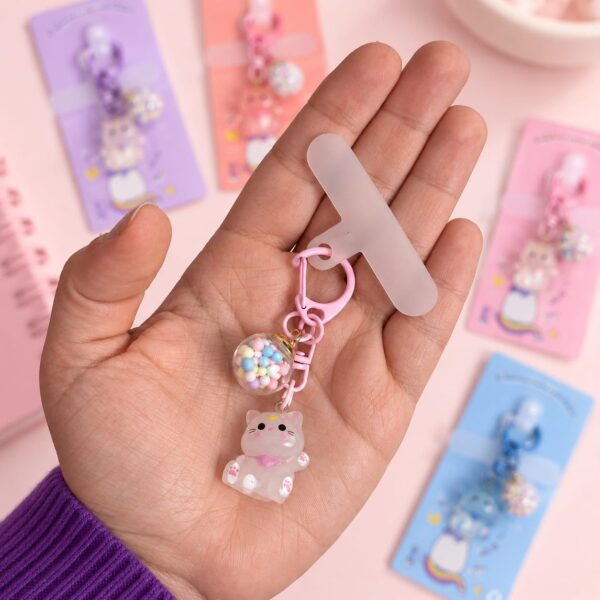 Chaveiro Tendência Charm p/ Celular Gatinho Miçanga - IMPORTADO - UND