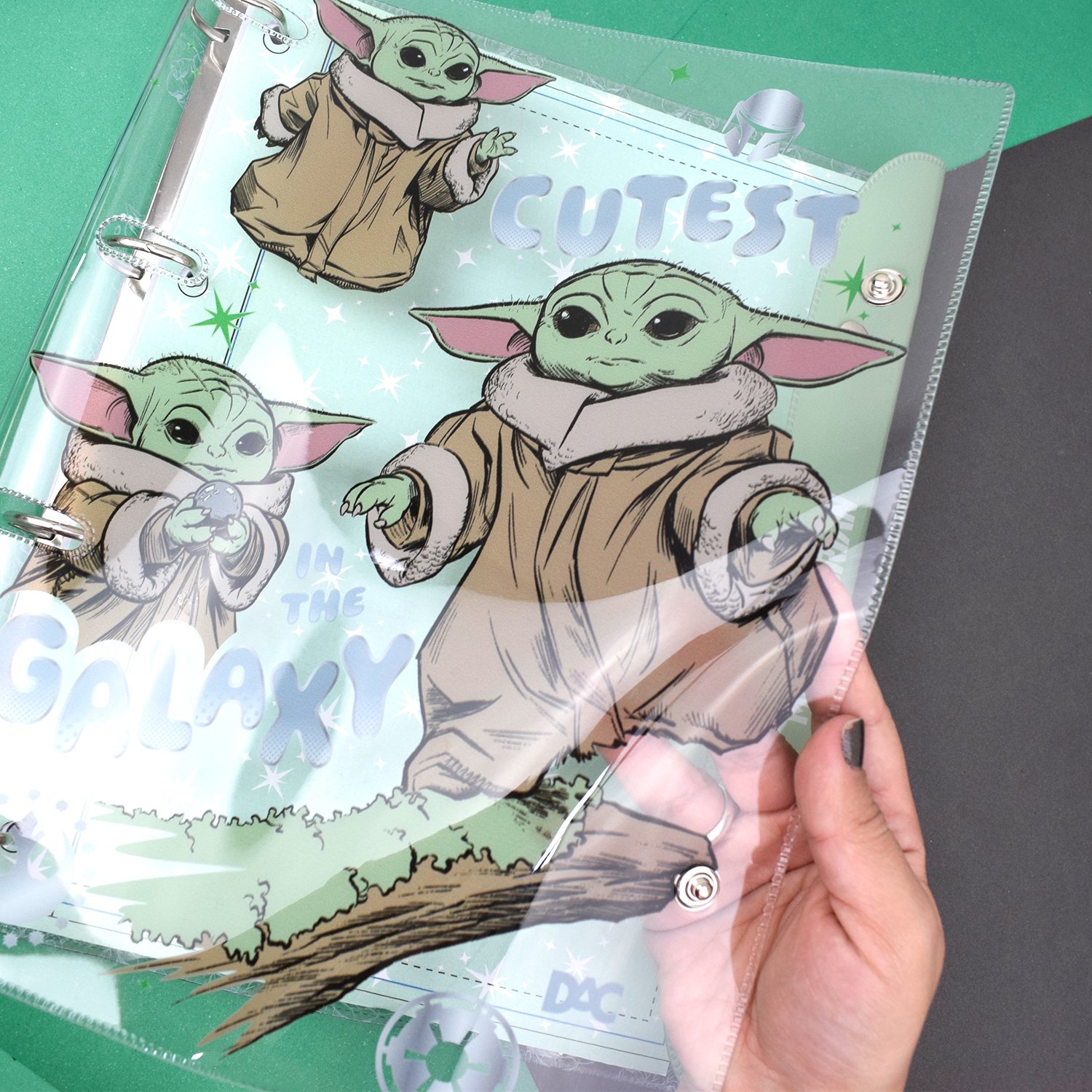 Fichário Universitário PVC Cristal 10 Divisórias Mandalorian Star Wars 192 fls - DAC