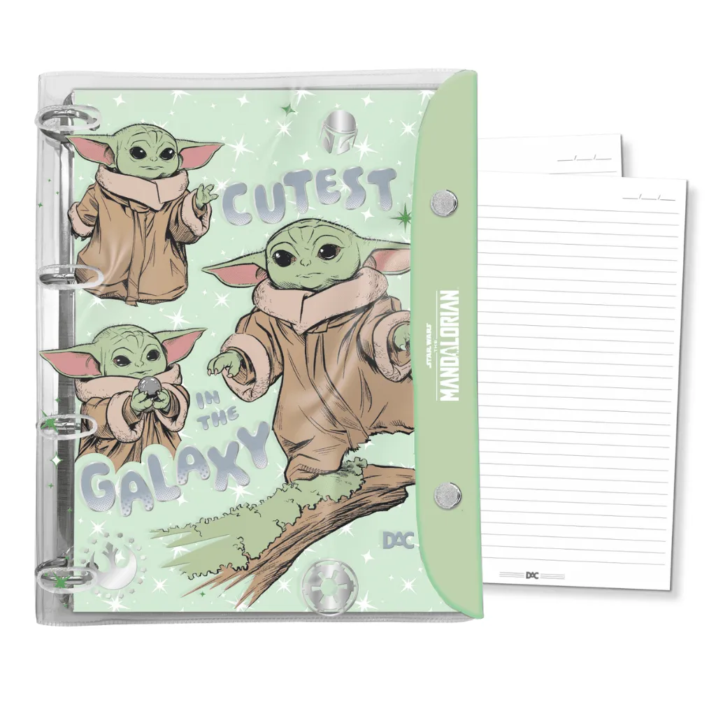 Fichário Universitário PVC Cristal 10 Divisórias Mandalorian Star Wars 192 fls - DAC