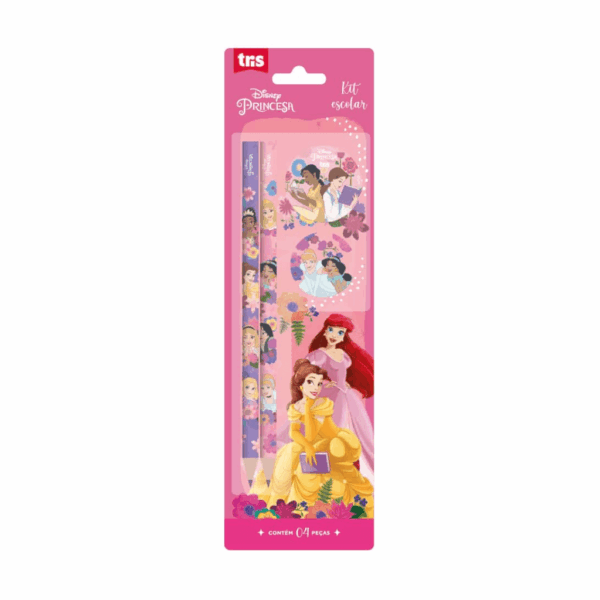 Kit Escolar 4 Peças Princesas - TRIS - BLISTER