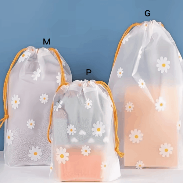 Embalagem Saco Cordinha Margarida M 18X25cm - IMPORTADO - PACOTE 12 UND